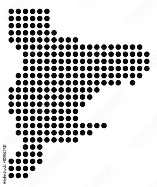 Fototapeta Symbol Map of the City Reggio di Calabria (Italy) showing the city with a pattern of just a few black dots