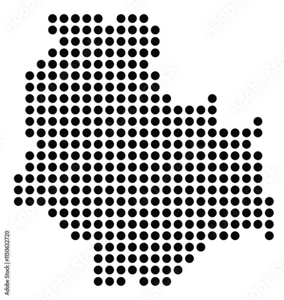 Fototapeta Symbol Map of the City M. St. Warszawa (Poland) showing the city with a pattern of just a few black dots