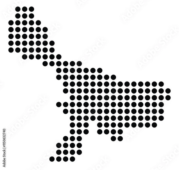 Fototapeta Symbol Map of the City M. Wloclawek (Poland) showing the city with a pattern of just a few black dots