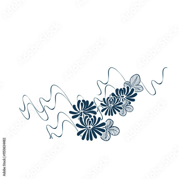 Obraz chrysanthemum abstract japanese chinese vector design background elements