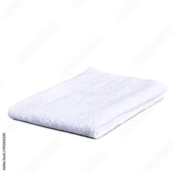 Fototapeta folded White towel isolated on transparent background