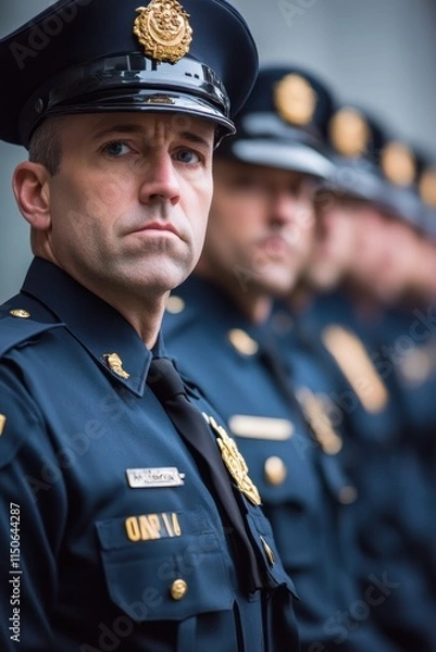 Fototapeta National Protocol Officer's Week Law enforcement officers in uniform standing in formation for public safety event