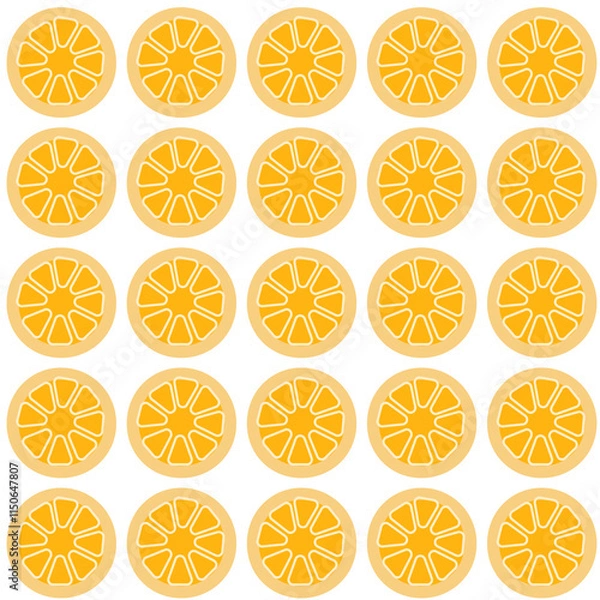 Fototapeta Seamless pattern with orange and tangerine slices. Design for textiles, design, wallpaper