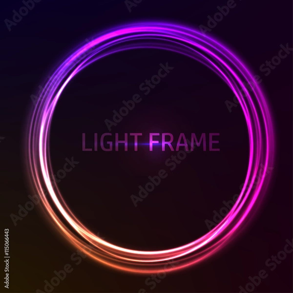 Fototapeta Colorful glowing vector frame