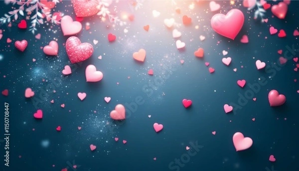 Fototapeta Soft and Delicate Valentine’s Background in Pink and Red