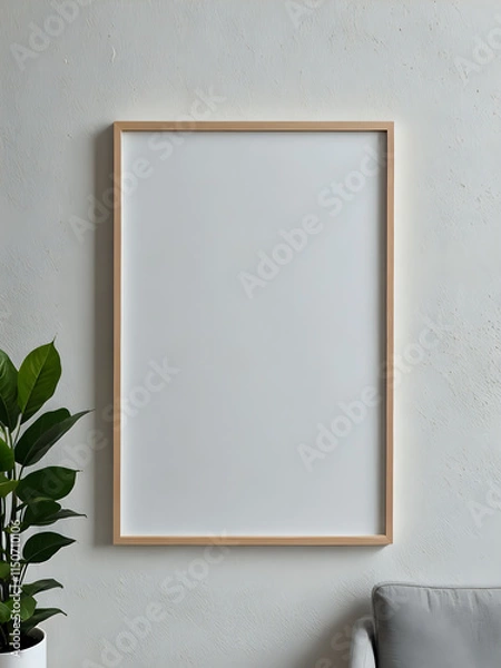 Fototapeta Super thin photo or picture frame with mount board on the wall. 300dpi