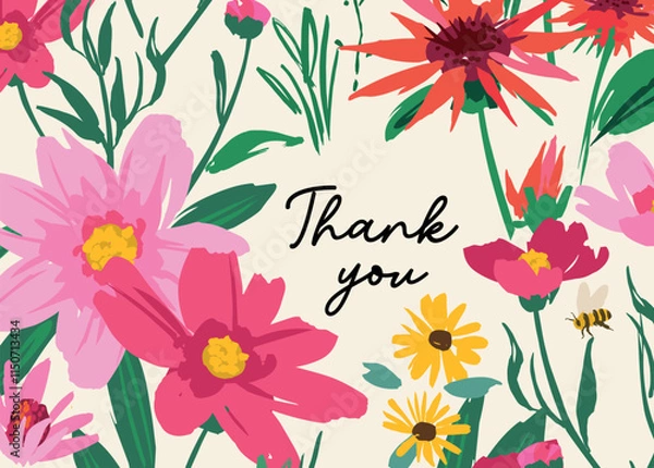 Obraz Vector floral design. Template for card, poster, flyer, cover, home decor and other