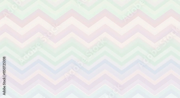 Fototapeta Pastel chevron pattern geometric background.  Light pale design wallpaper.