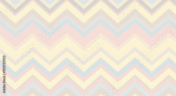 Fototapeta Pastel chevron pattern.  Geometric abstract background.  Childish zigzag design.  Light colors. Soft colors.  Kids.