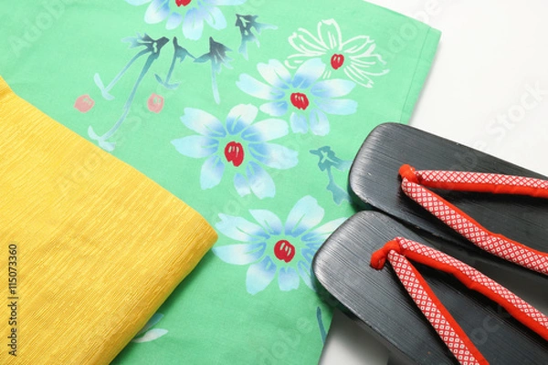 Fototapeta 浴衣と帯と草履