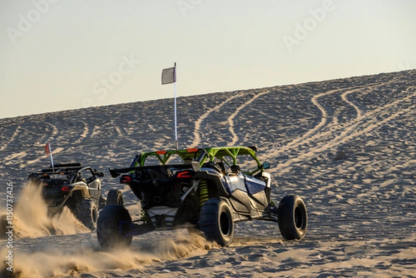 Obraz off road vehicle used for desert safari trip in doha qatar