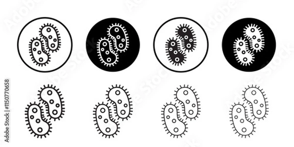 Obraz Bacteria icon Flat art in black and white isolated