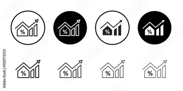 Fototapeta Mortgage icon Flat art in black and white isolated