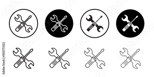 Obraz Repair tools icon Flat art in black and white isolated