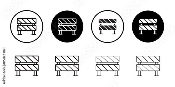 Obraz Roadblock icon Flat art in black and white isolated