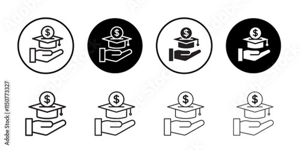 Obraz Scholarship fund icon Flat art in black and white isolated
