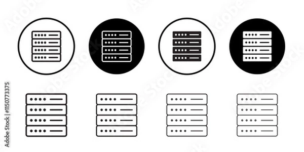 Obraz Server rack icon Flat art in black and white isolated
