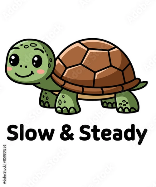 Fototapeta Slow and study funny turtle