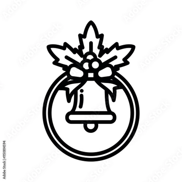 Fototapeta christmas bell icon vector design template elegant style