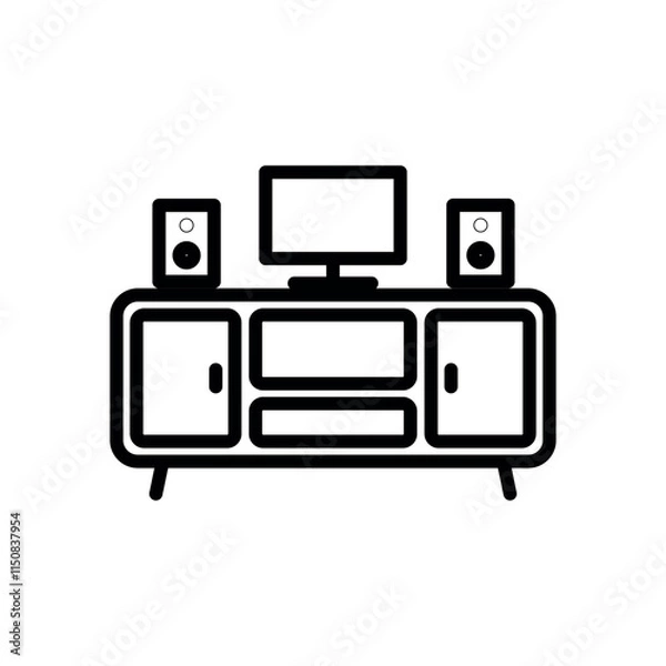 Fototapeta tv table icon vector design template elegant style 