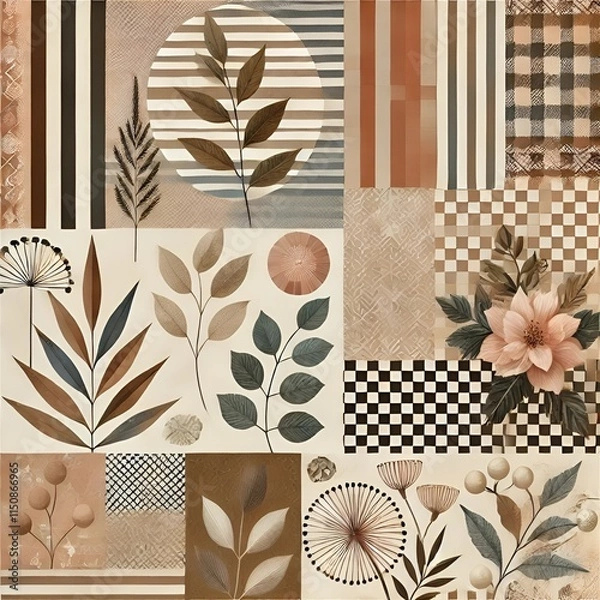 Fototapeta seamless pattern and background with flowers
