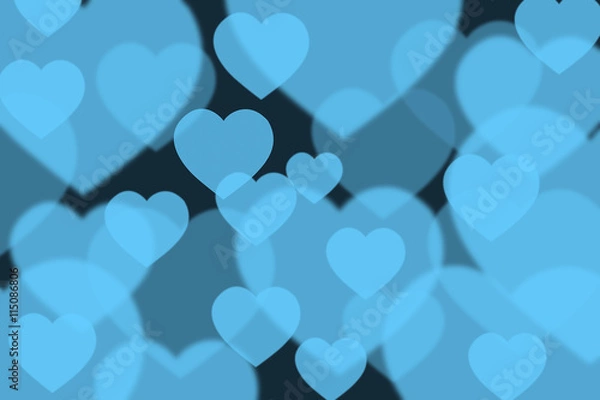 Obraz Blue Heart bokeh background.