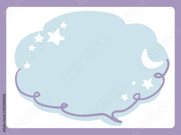 Fototapeta ゆめかわ、ガーリーなパステルトーンの吹き出し・フレーム素材。ベクターイラスト素材。