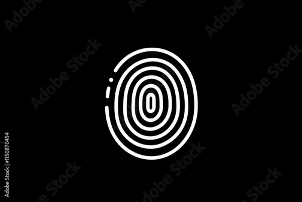 Obraz fingerprint icon simple design
