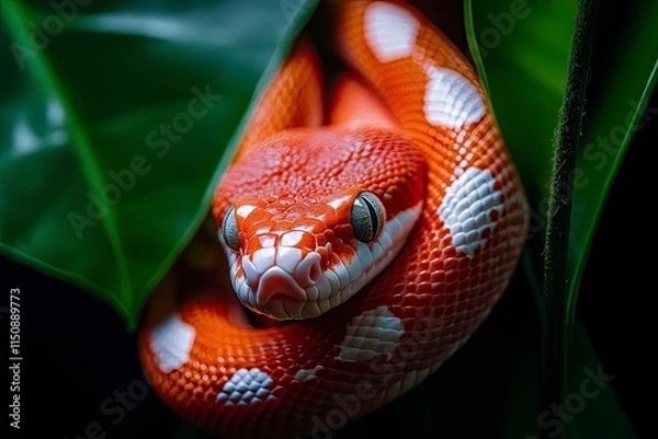 Fototapeta closeup snake looking at camera