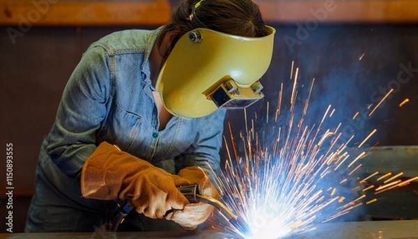 Obraz Welding requires focus and dedication.  