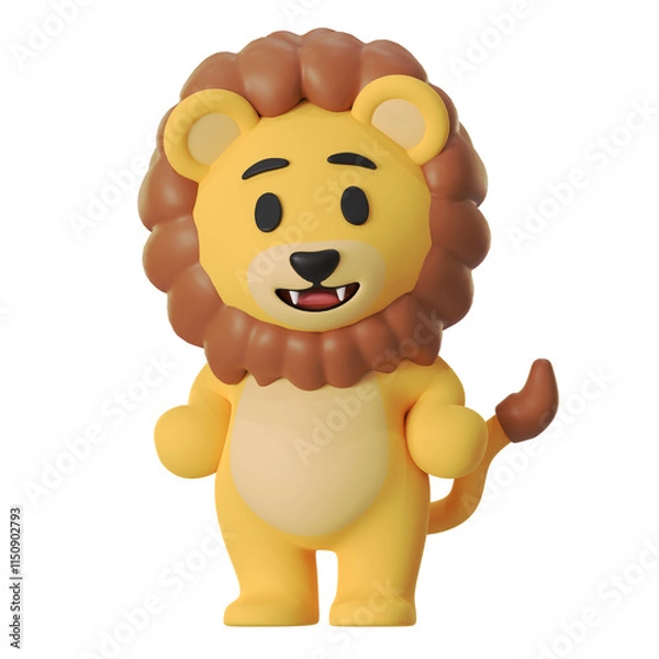 Obraz Mascot Cute Lion Standing Pose