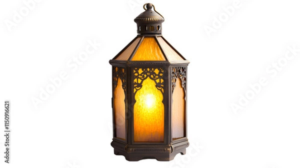 Obraz a lantern with intricate glass panels radiating png transparant background