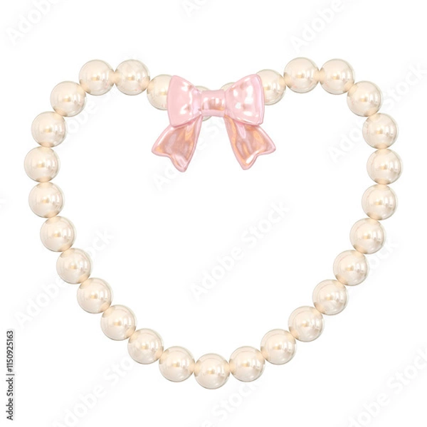 Fototapeta Coquette 3D Heart Shape Pearl