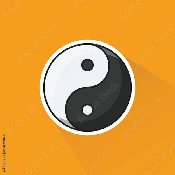 Fototapeta Ilustraton of Yin Yang in Flat Design