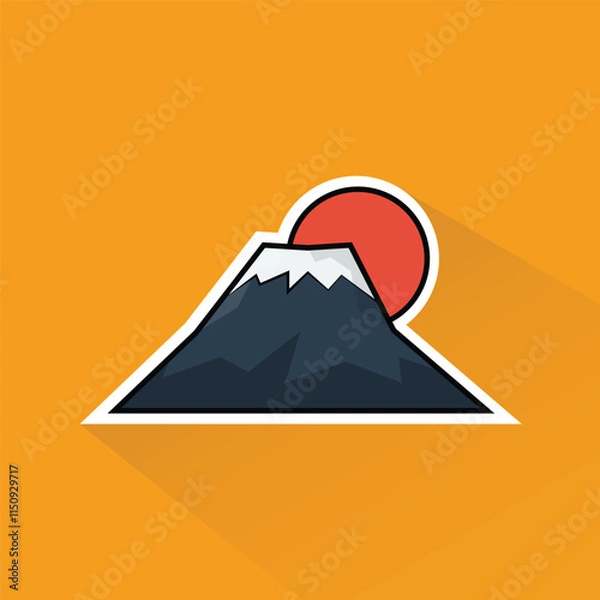 Fototapeta Illustration of Fuji Mountain in Flat Design