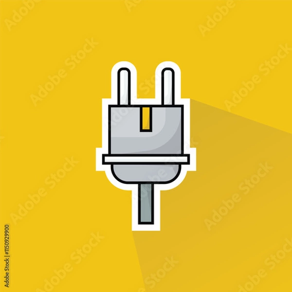 Fototapeta Ilustration of Power Cord in Flat Design