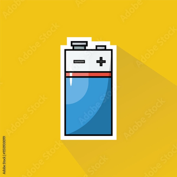 Fototapeta Illustration of Square Battery in Flat Design