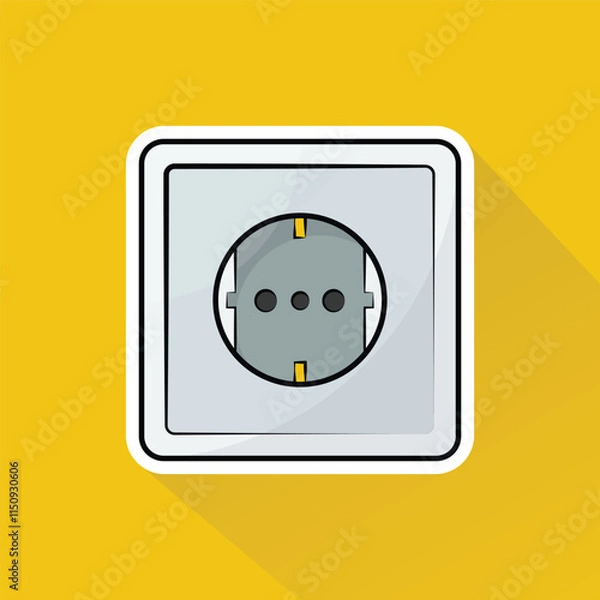 Fototapeta Illustration of Electrical Socket in Flat Design