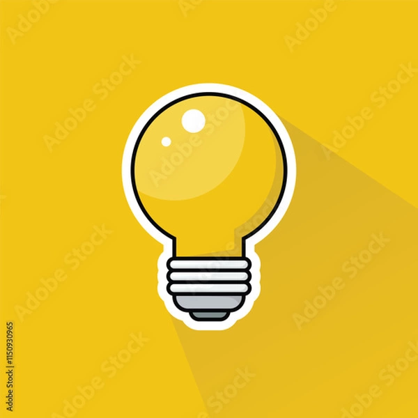 Fototapeta Illustration of Light Bulb in Flat Design