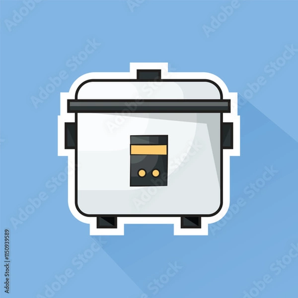 Fototapeta Illustration of Rice Cooker in Fat Design