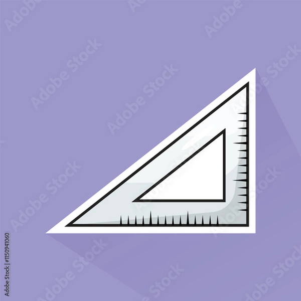 Fototapeta Illustration of Triangle Ruler in Flat Design