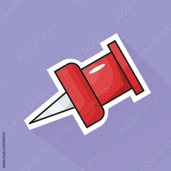 Fototapeta Illustration of Paper Pin in Flat Design