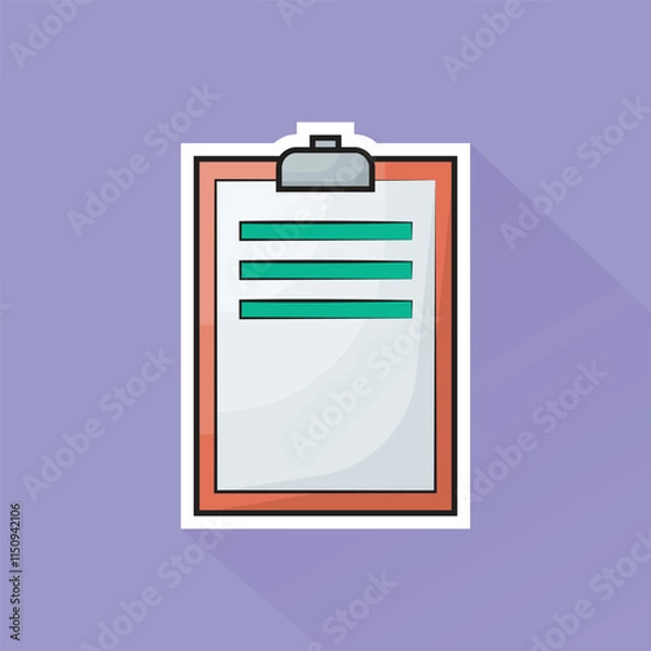 Fototapeta Illustration of Clipboard in Flat Design