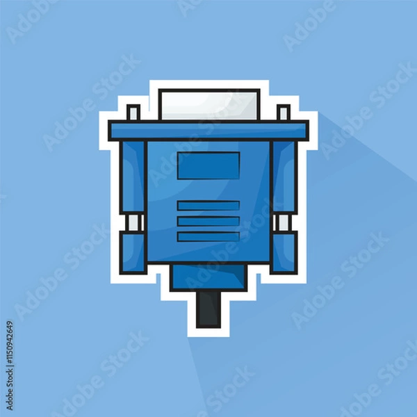 Fototapeta Illustration of VGA Head Cable in Flat Design