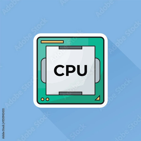 Fototapeta Illustration of Processor in Flat Design