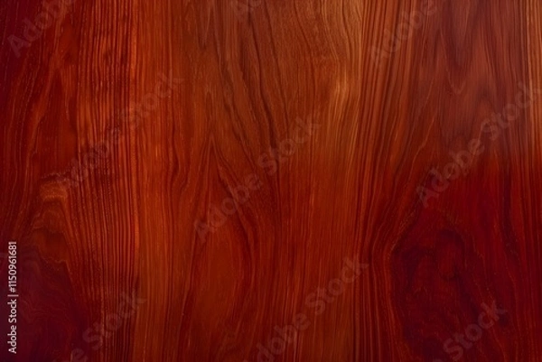 Fototapeta Mahogany wood texture with detailed grain and smooth surface, highlighting deep, luxurious tones and natural patterns.
