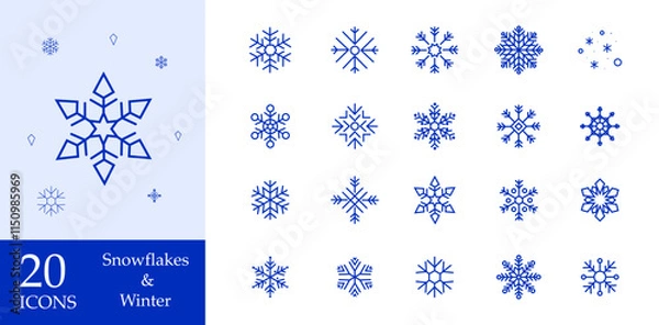 Obraz Snowflake icons