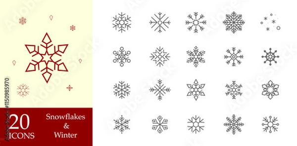 Obraz Snowflake icons