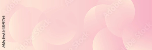 Fototapeta Minimalist banner background, pastel colorful, pink and yellow gradations. Circle effect style geometric