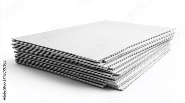 Fototapeta drywall sheets stacked isolated on white background